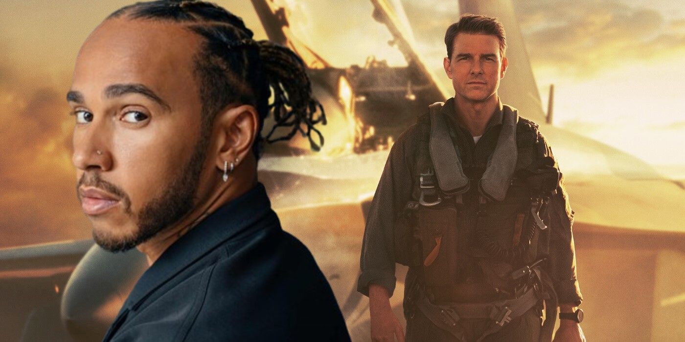 Lewis Hamilton alongside Tom Cruise in Top Gun: Maverick