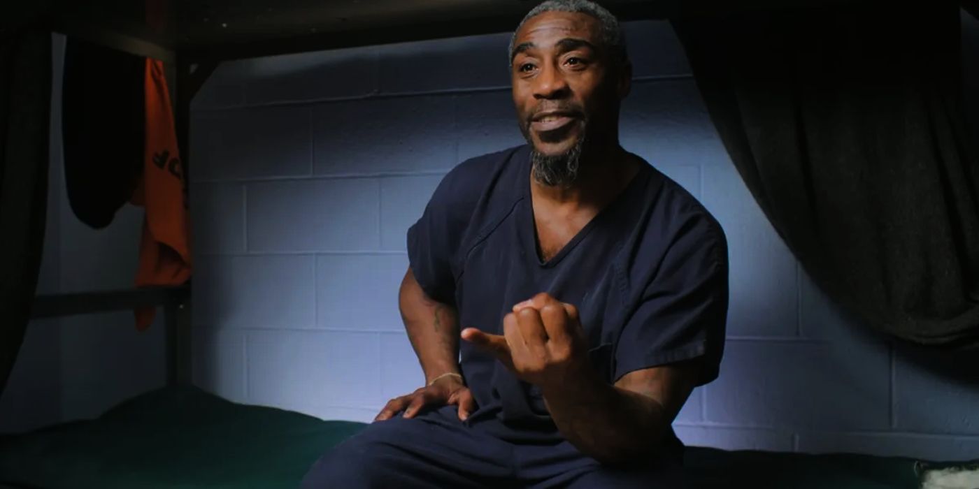 Randy Randall in Unlocked: A Jail Experiment on Netflix giving an interview