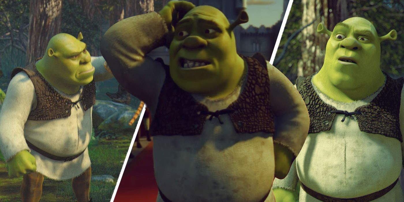 An edited image of Shrek, the green ogre voiced by Mike Myers in Shrek 2