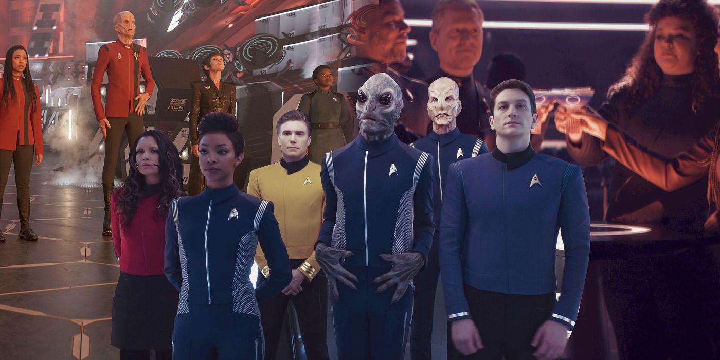 An edited image of Star Trek: Discovery featuring Sonequa Martin-Green, Doug Jones, Anthony Rapp and the other cast