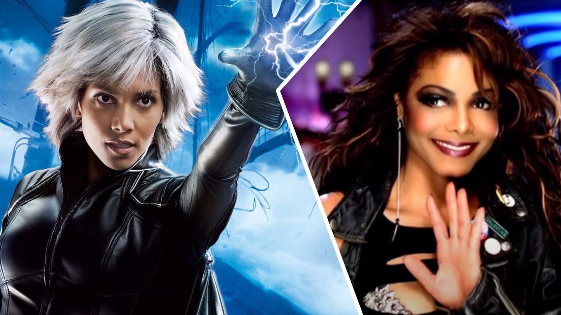 Halle Berry as Storm alongsdie Janet Jackson.