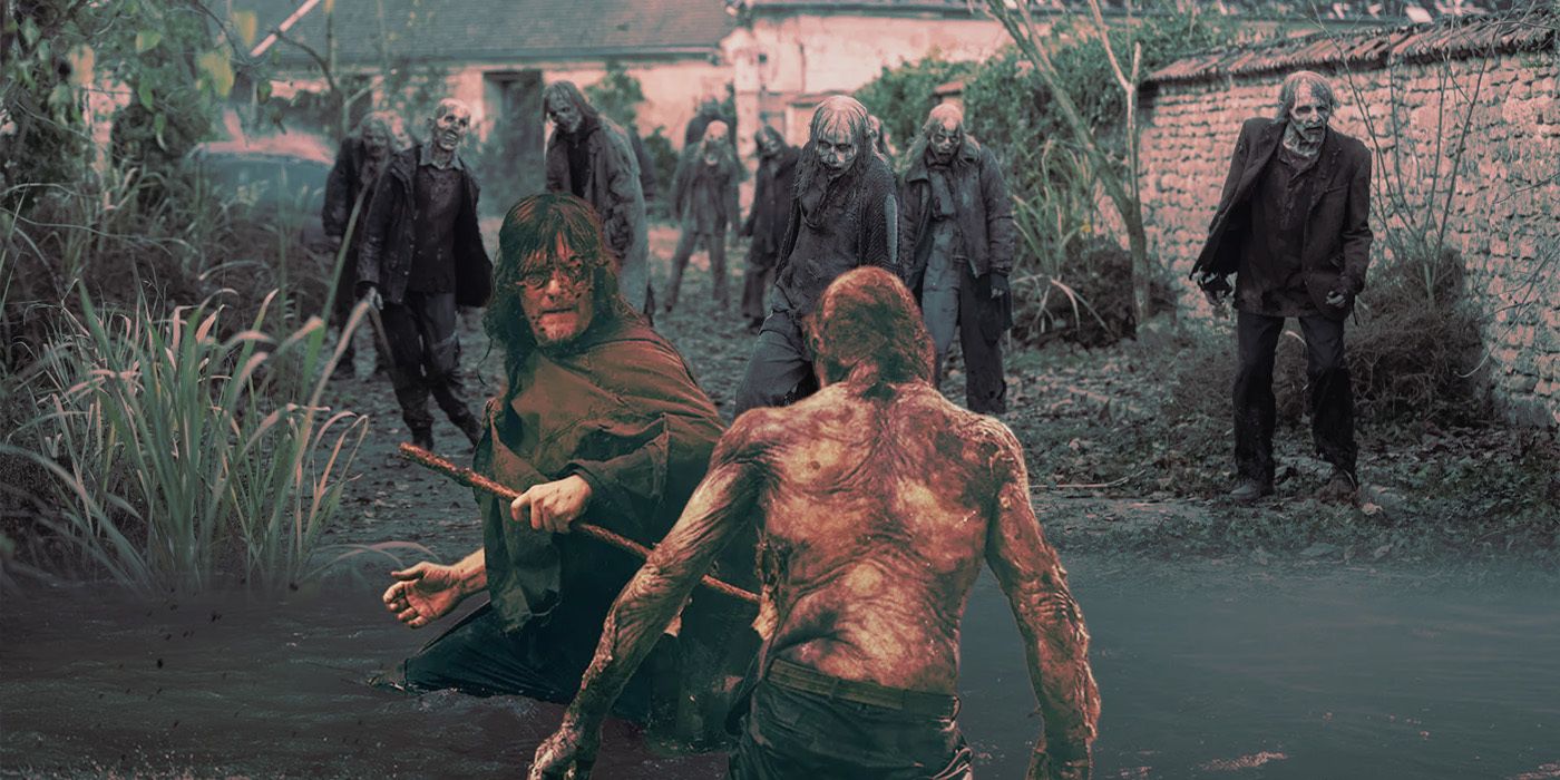 Darly Dixon fighting zombies in The Walking Dead