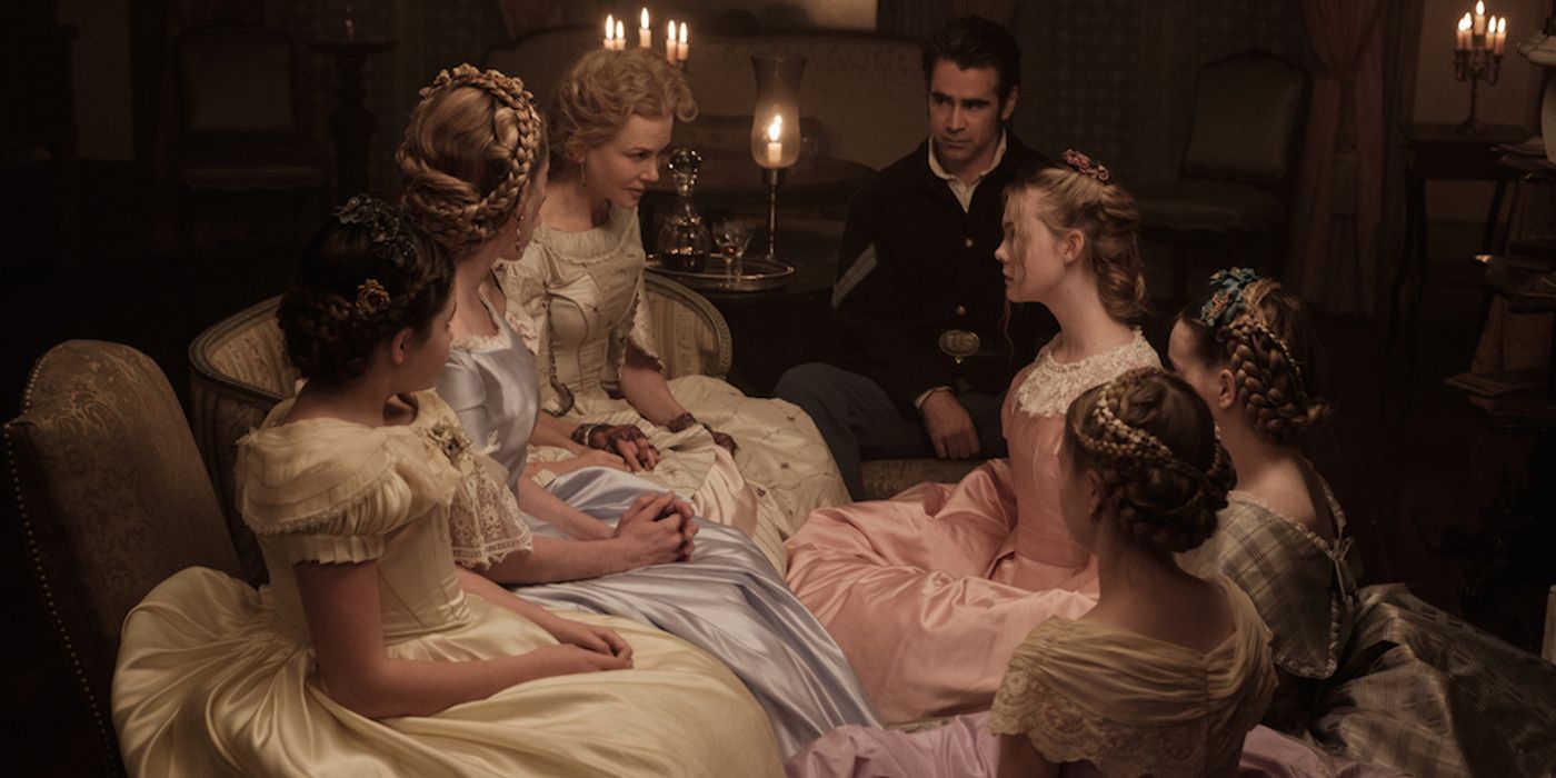 John is flanked by women in The Beguiled