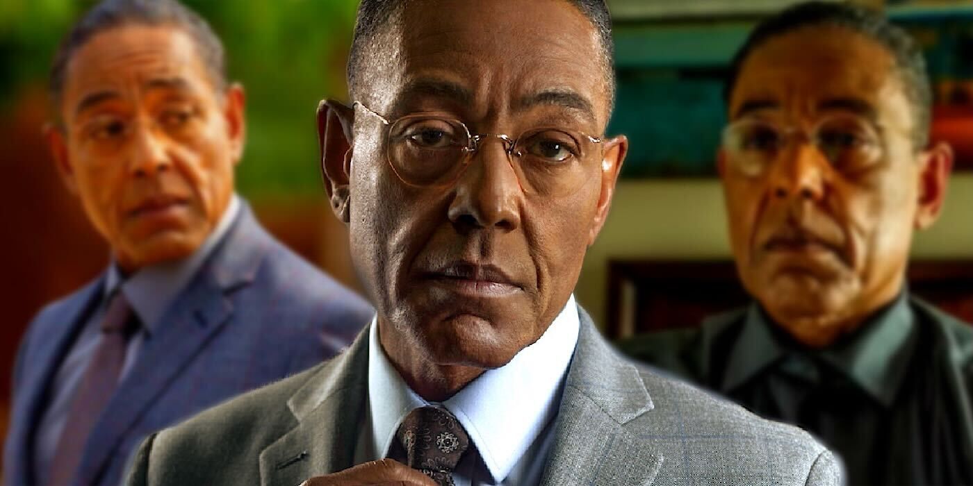 Three versions of Giancarlo Esposito as Gus Fring in Breaking Bad