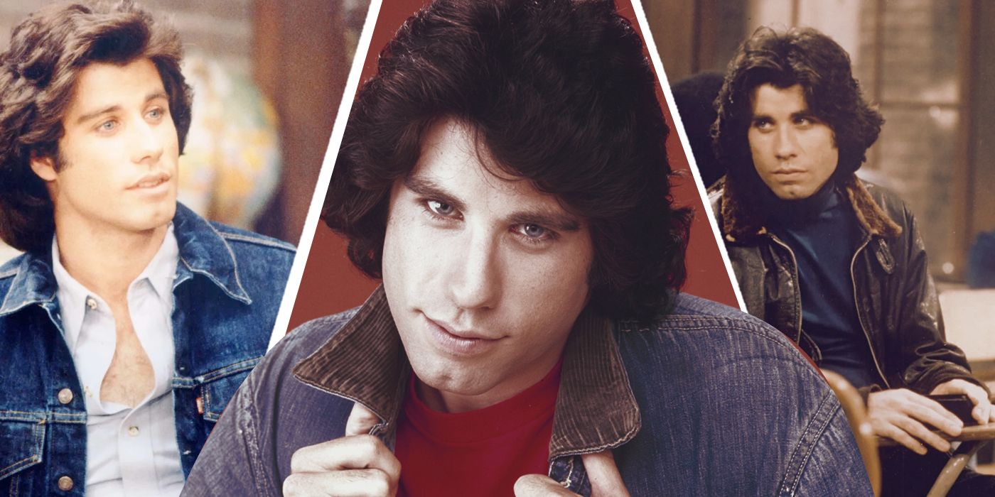 An edited image of John Travolta wearing a jean jacket in Welcome Back, Kotter