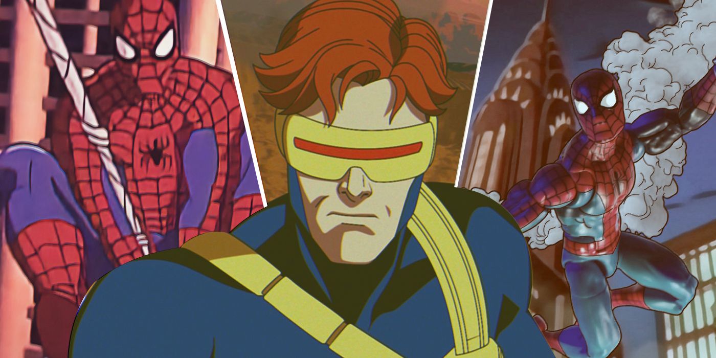 Cyclops in X-Men '97 in an edited image with Spider-Man: The Animated Series