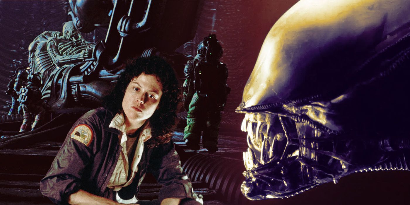 A Collage of different scenes from Ridley Scott's Alien