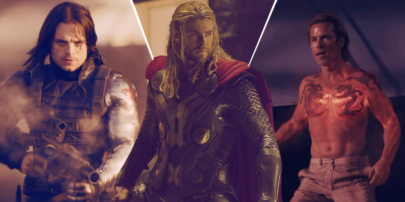 An edited image of three movies including Thor: The Dark World, Captain America: The Winter Soldier, and Iron Man 3