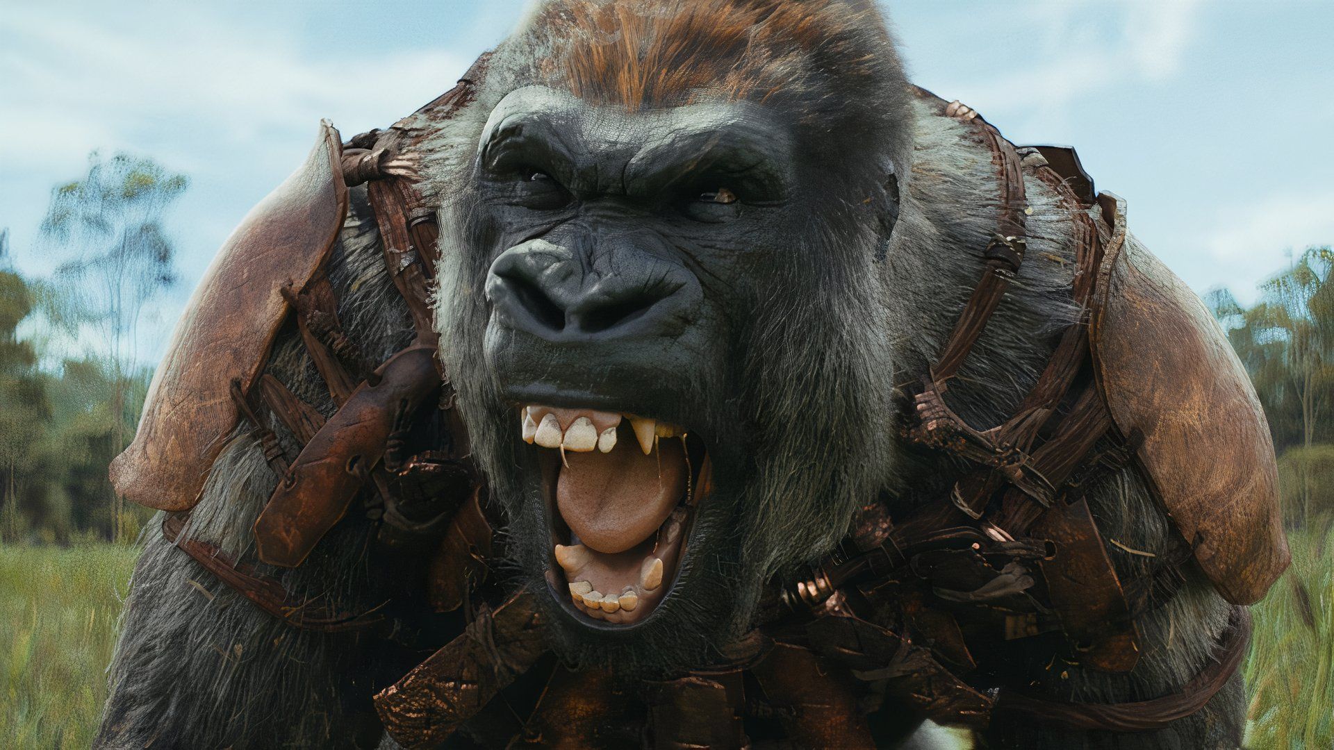Proximus Caesar screams in Kingdom of the Planet of the Apes