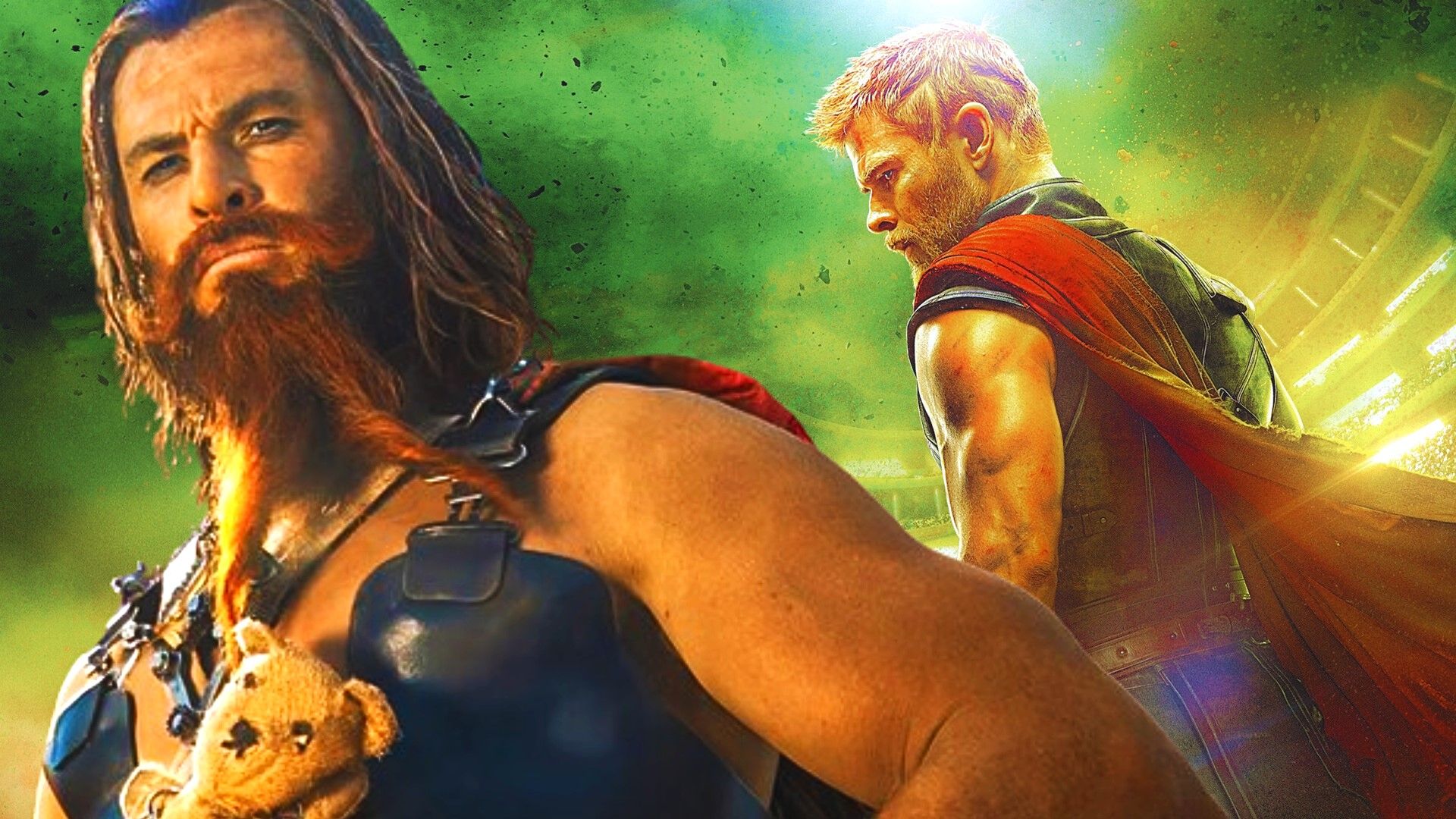 Chris Hemsworth in Furiosa and as Thor.