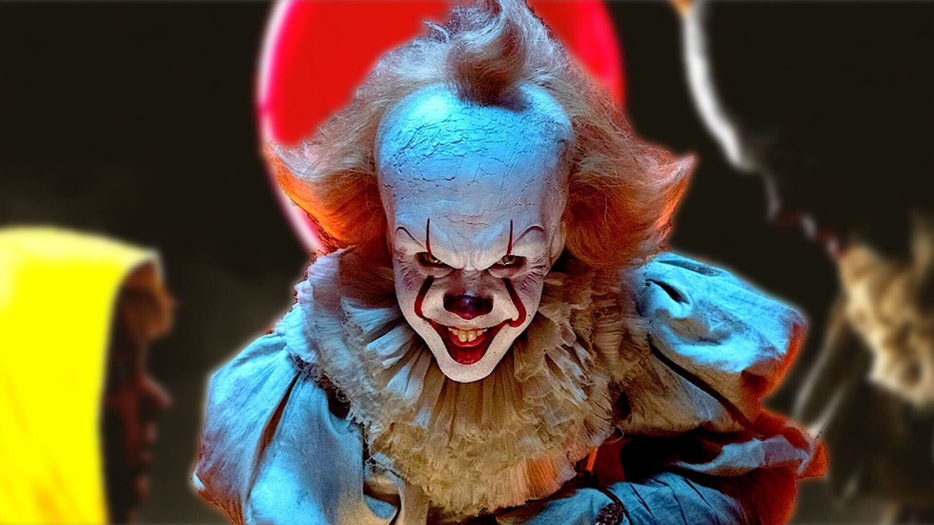 Composite of It poster with Pennywise in the center