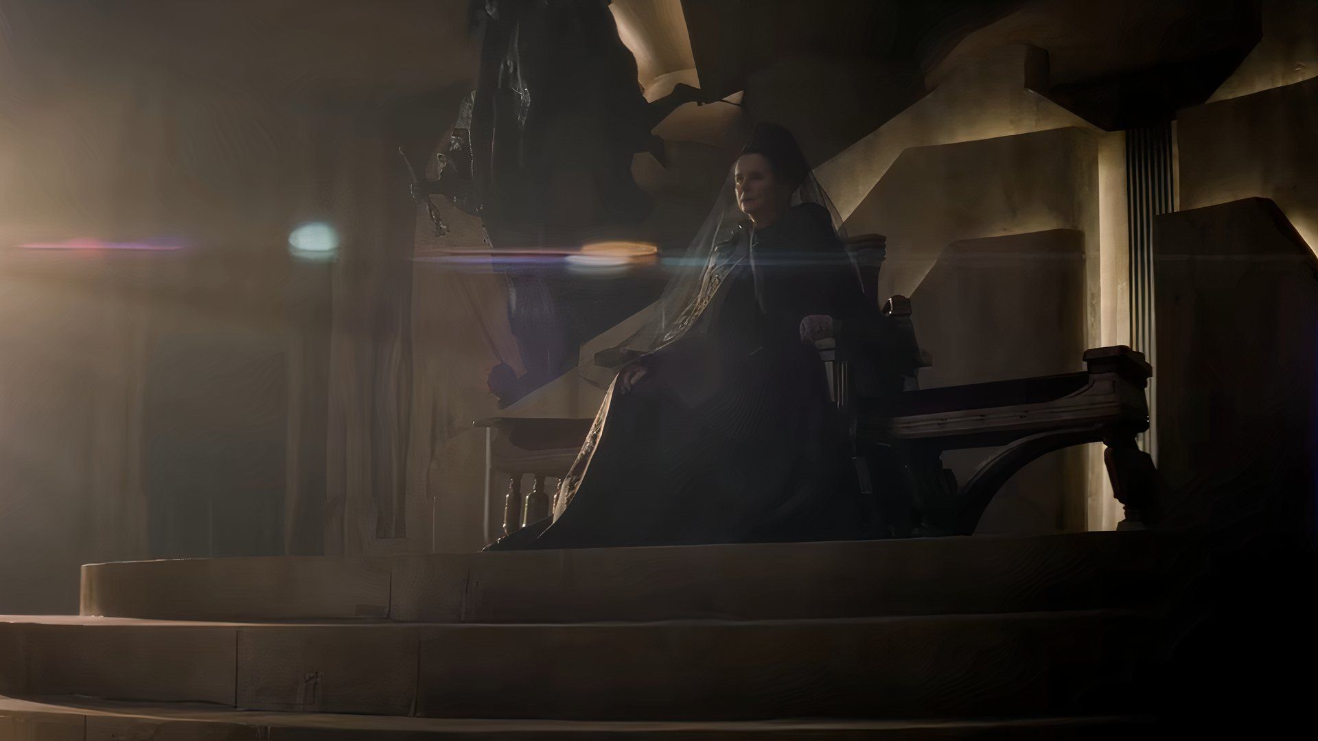 A Bene Gesserit sits on a throne in Dune: Prophecy on Max