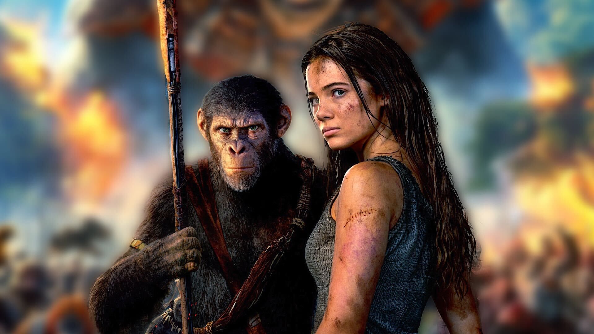 Enhanced Kingdom of the Planet of the Apes poster with Freya Allen