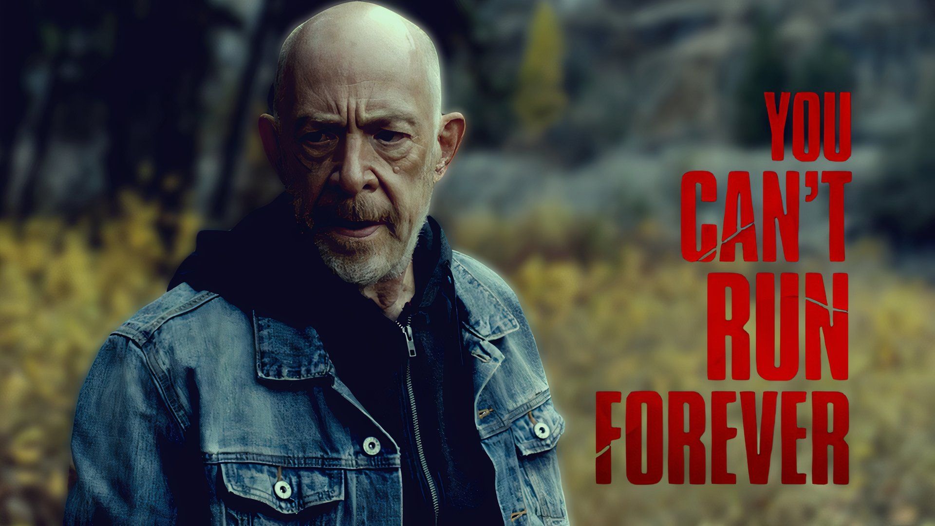 J.K. Simmons as Wade in a denim jacket in the movie You Can't Run Forever