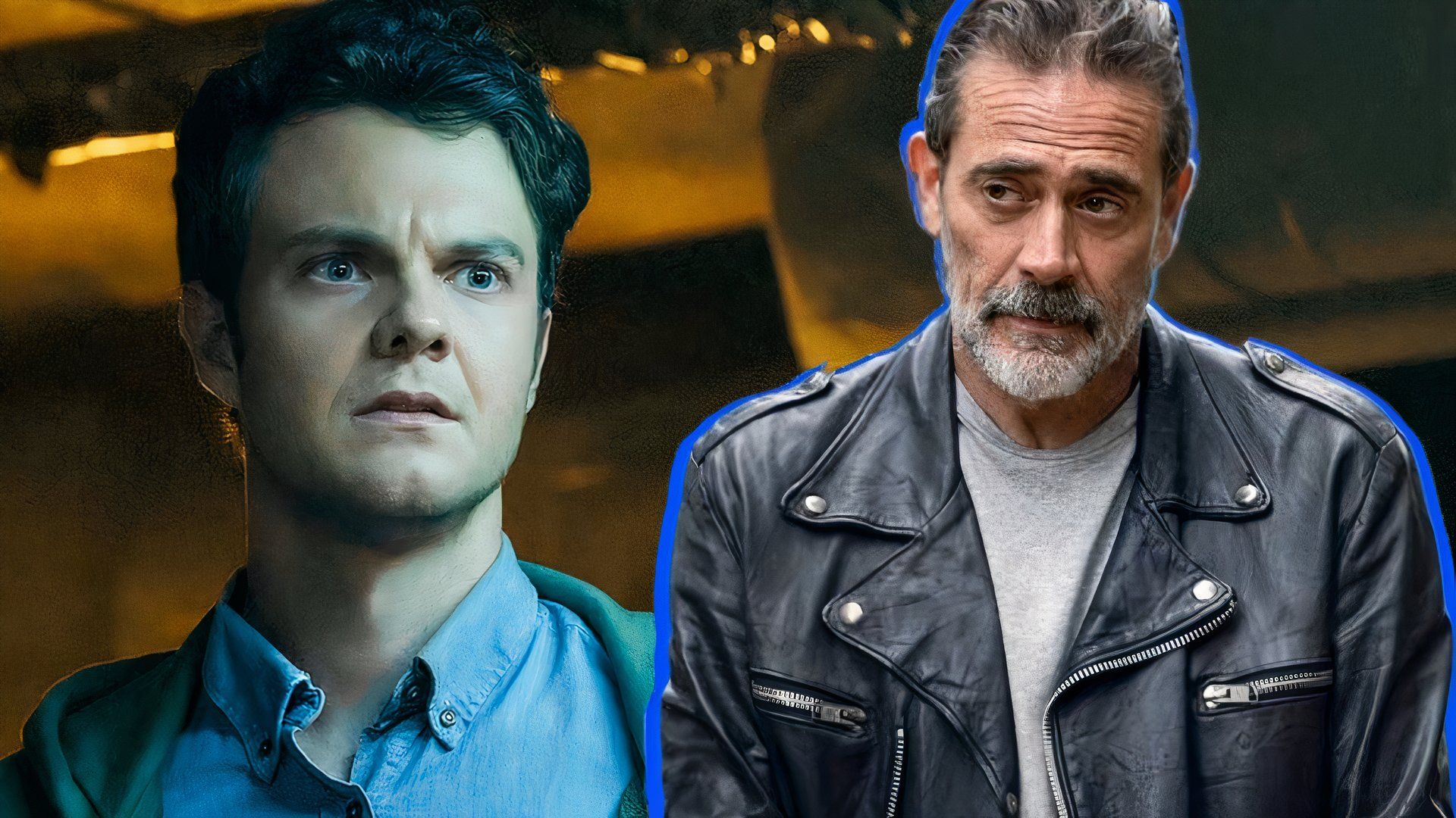 Jack Quaid in The Boys aloingside Jeffrey Dean Morgan in The Walking Dead.