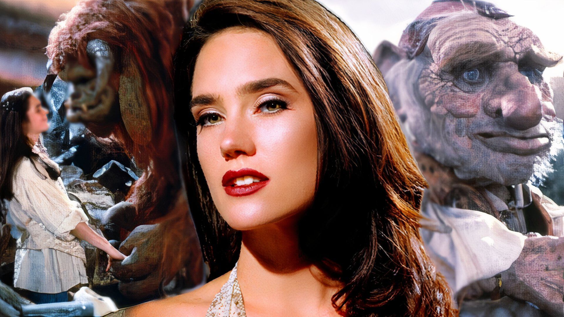 Jennifer Connelly with images from Jim Henson's Labyrinth-2