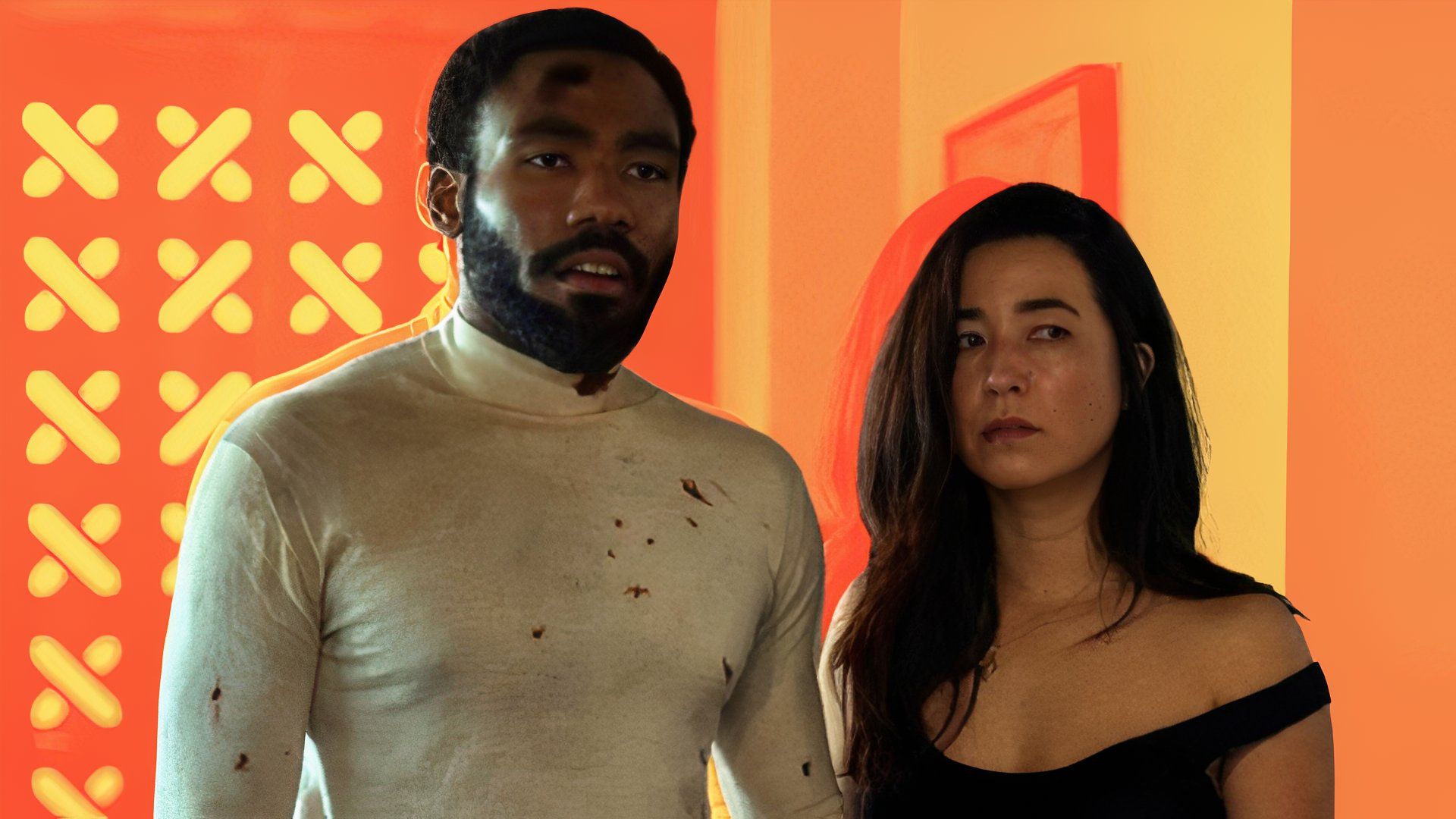 Donald Glover and Maya Erskine in Prime Video's Mr. & Mrs. Smith.