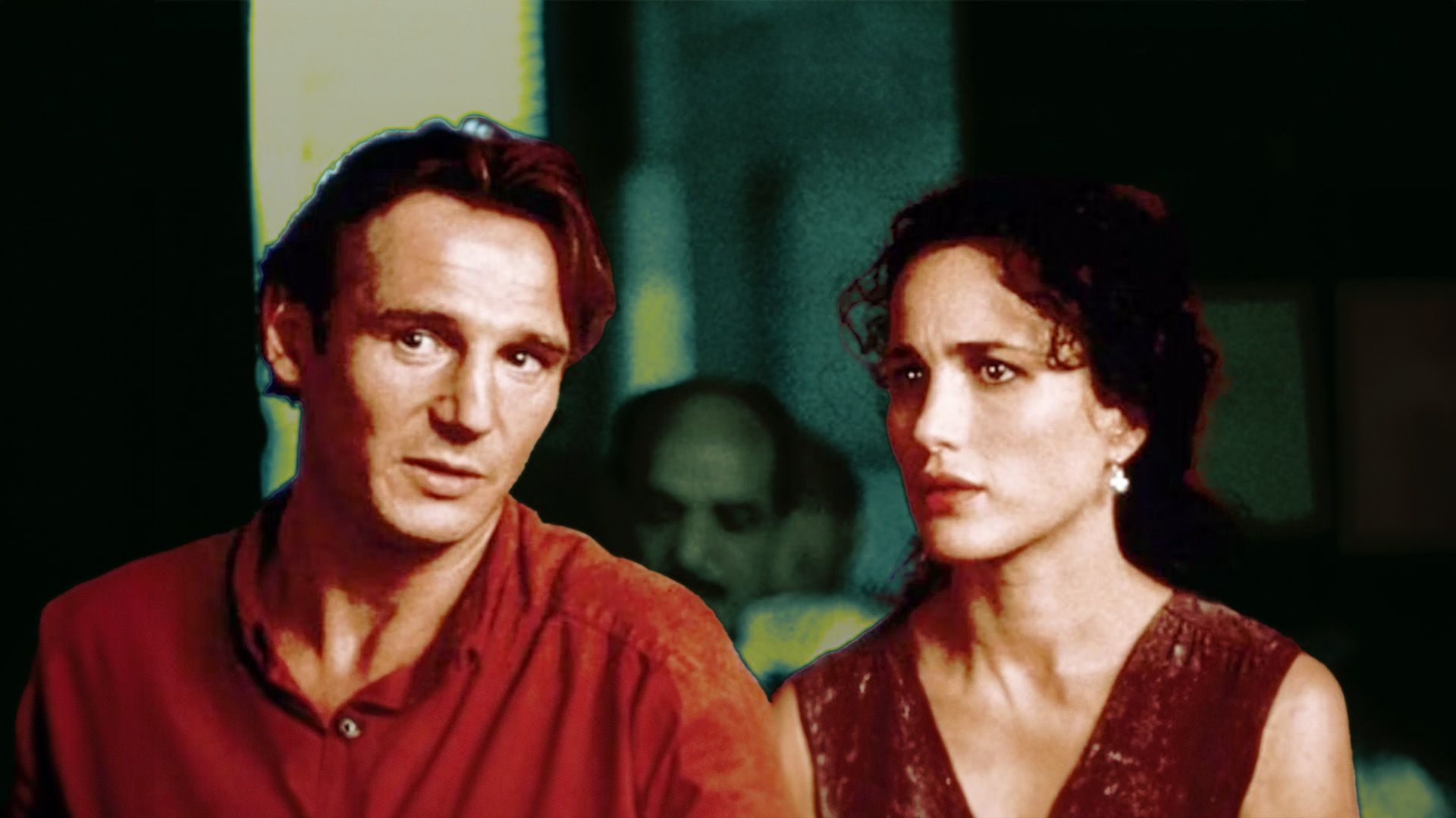 A custom image of Liam Neeson and Andie MacDowell in Ruby Cairo
