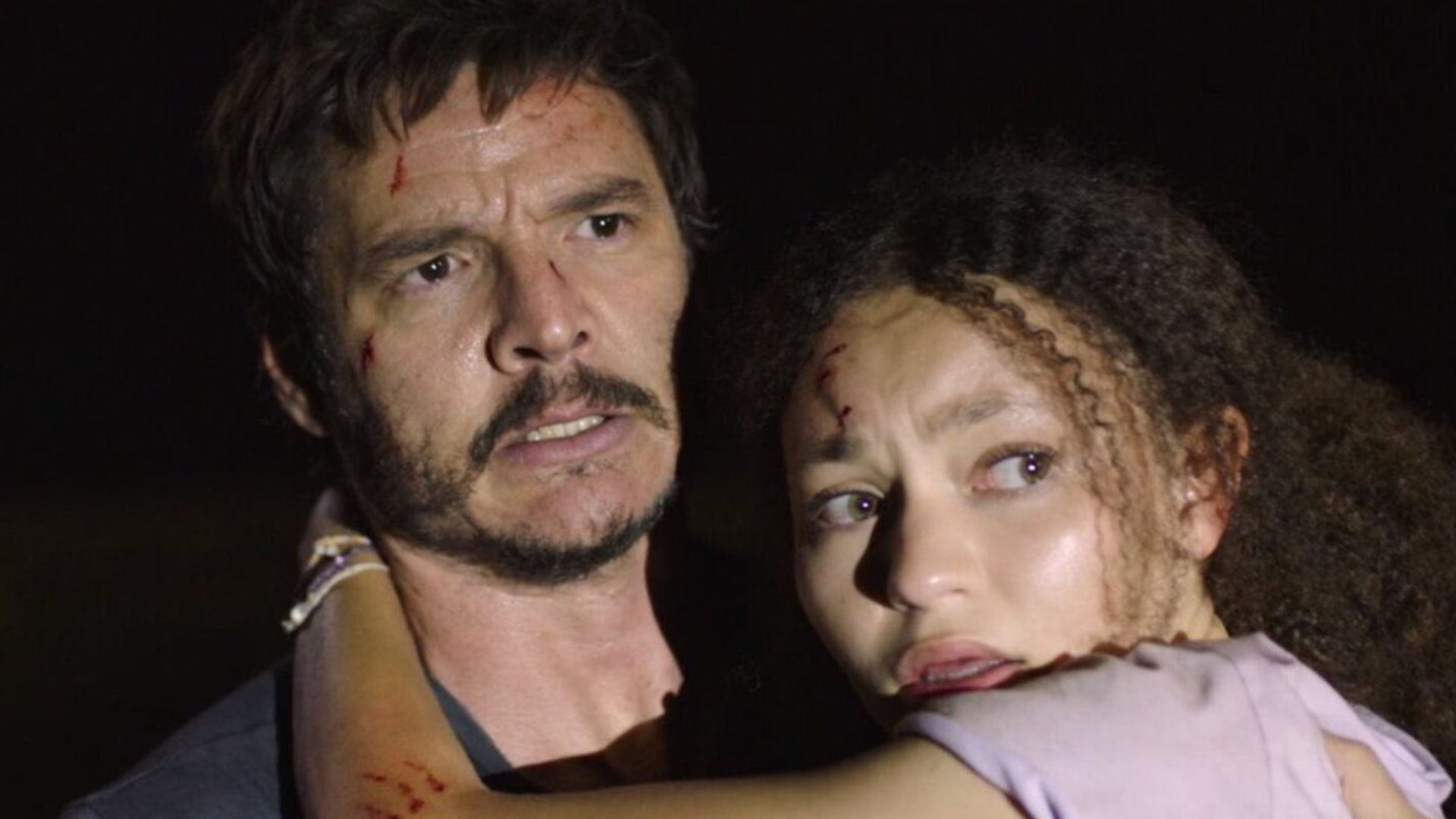 Pedro Pascal & Nico Parker as Joel & Sarah Miller in The Last of Us
