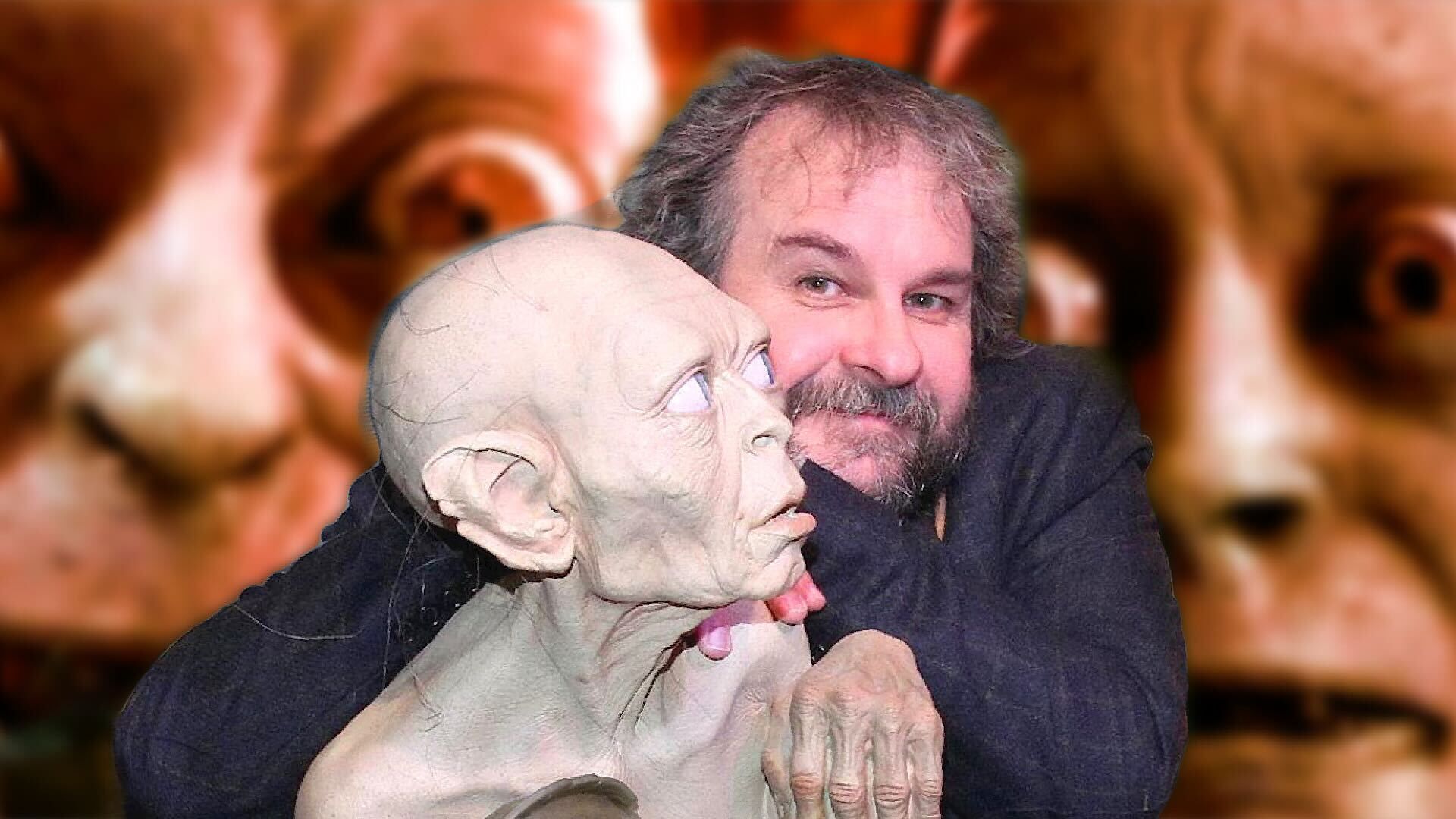 Peter Jackson with Gollum from Lord of the Rings