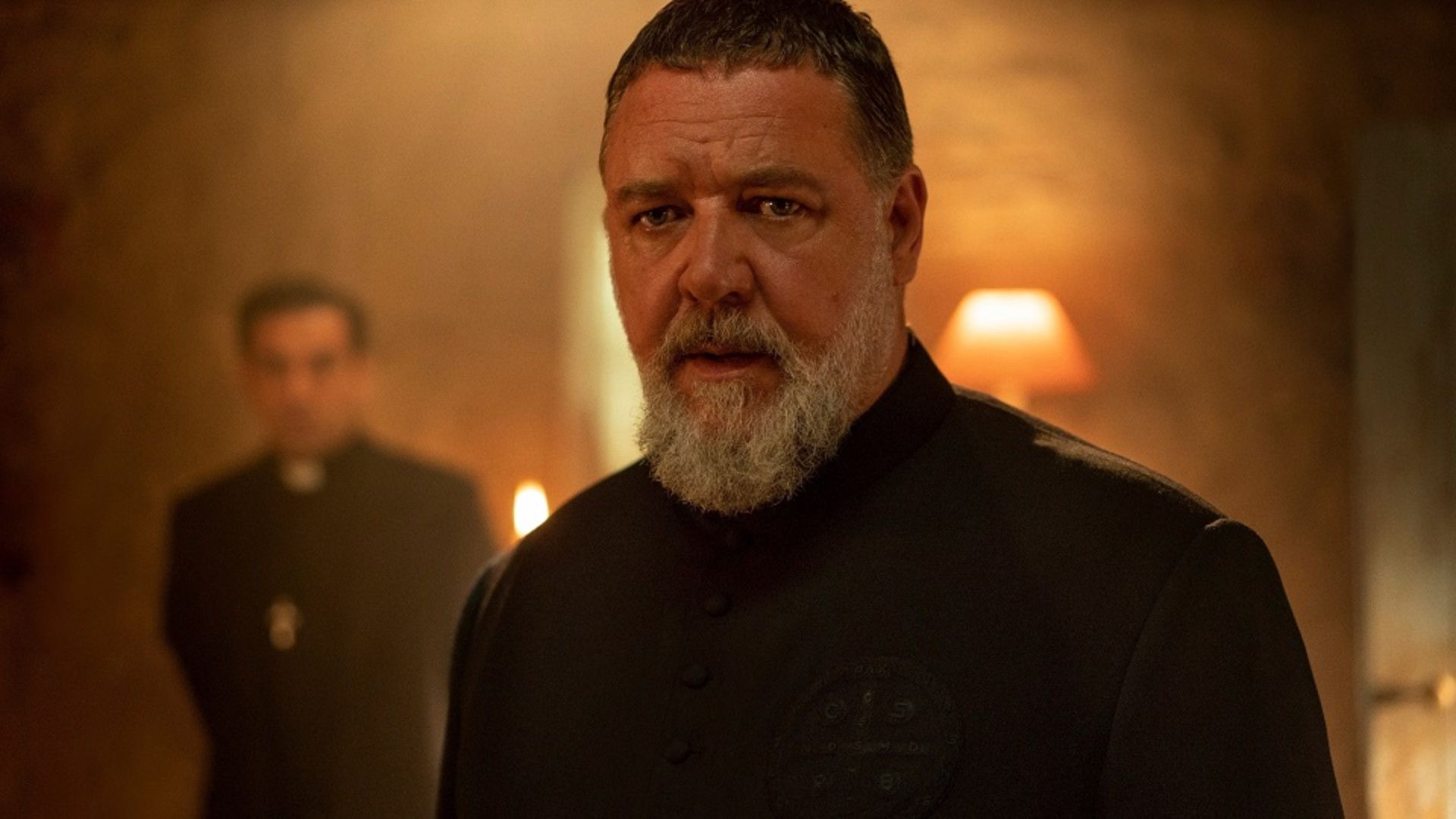 Russell Crowe as Father Gabriele Amorth in The Pope's Exorcist