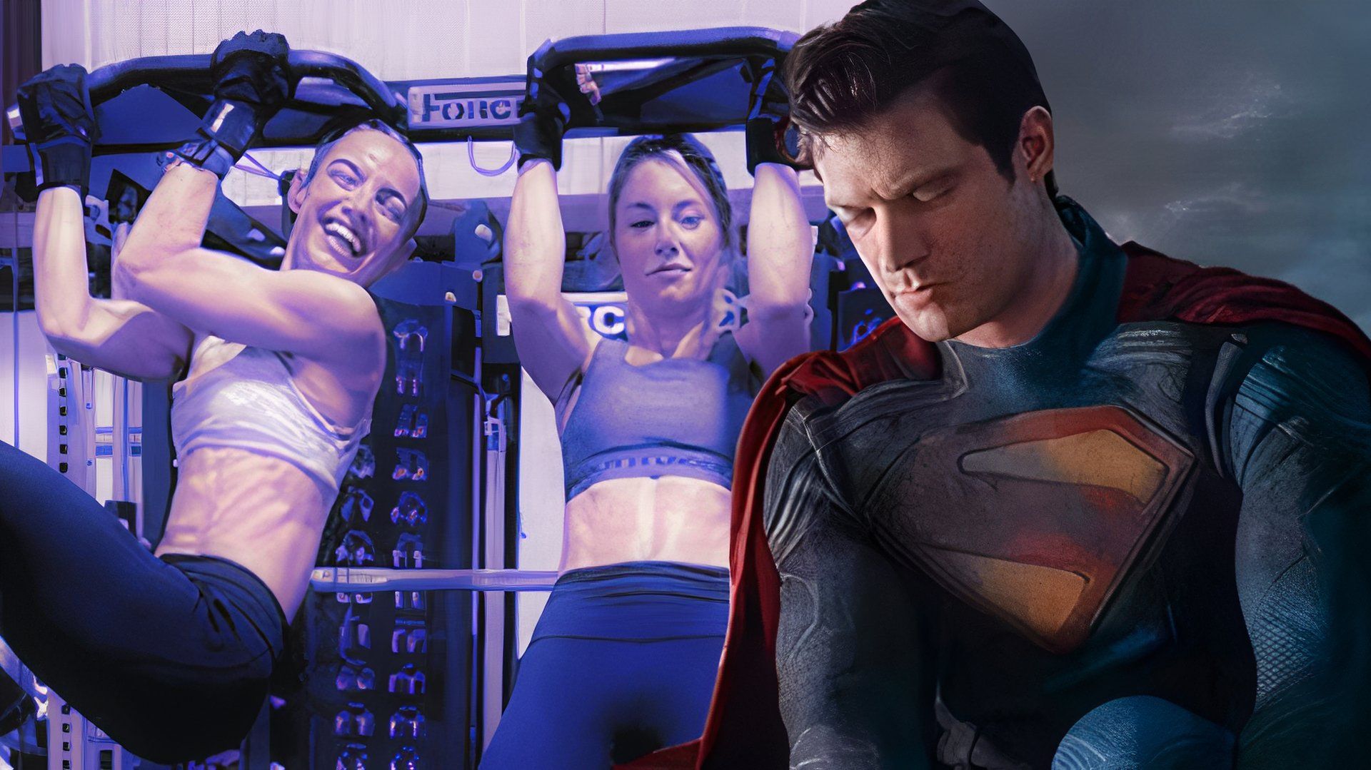The Superman stars in training & David Corenswet as the Man of Steel.