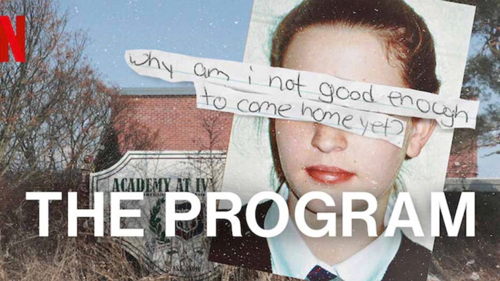The Program: Cons, Cults, and Kidnapping poster with a woman in a photo in a school uniform