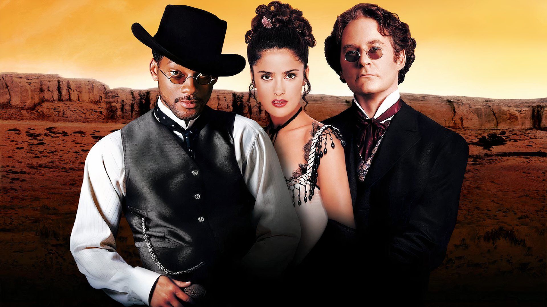 Will Smith, Salma Hayek, and Kevin Kline on the Wild Wild West poster