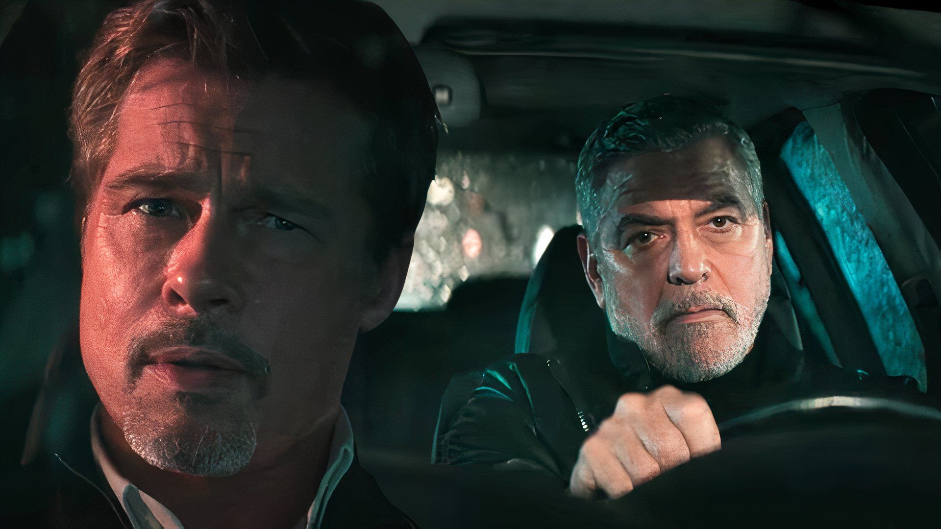 Brad Pitt & George Clooney in Wolfs.