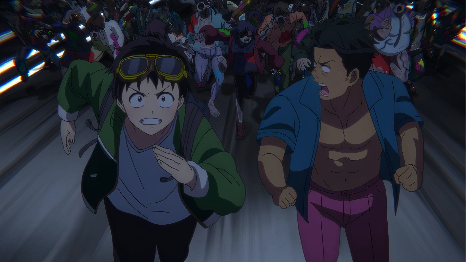 Akira and Kencho running in Zom 100: Bucket List of the Dead