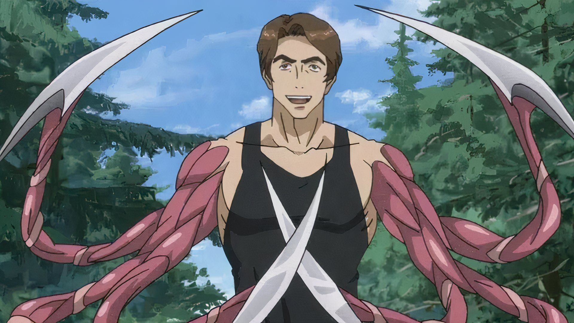A man with tentacle blade arms in Parasyte: The Maxim