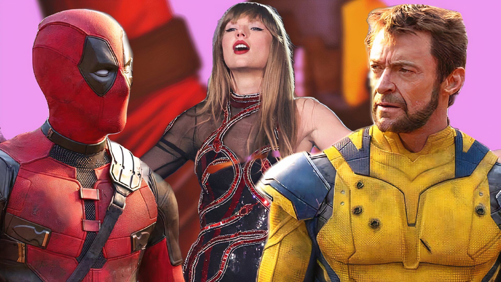Deadpool Wolverine and Taylor Swift Composite image
