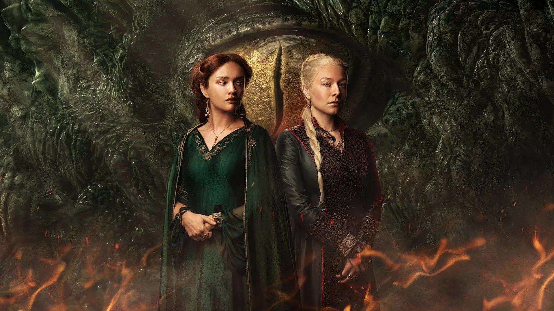 Emma D'Arcy and Olivia Cooke from the House of the Dragon Season 2 poster