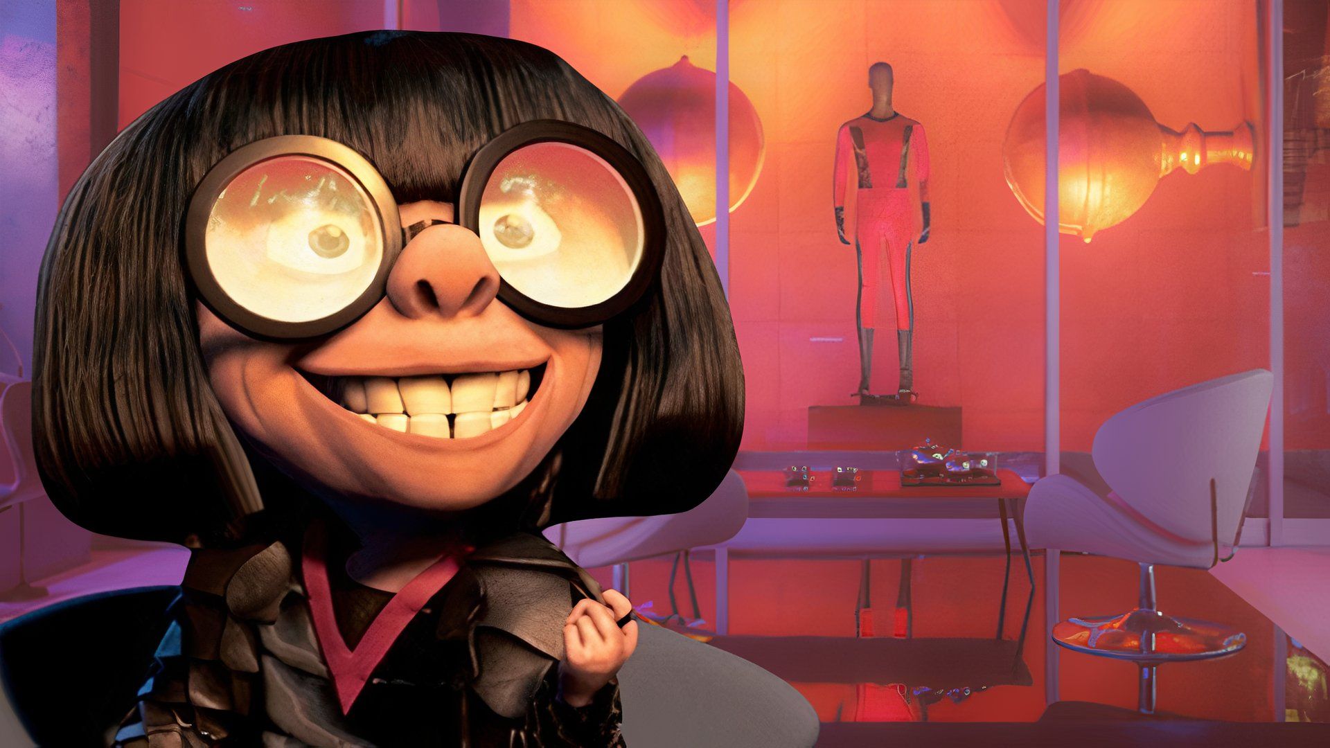 The Incredibles' Edna Mode & the AirBnB house.