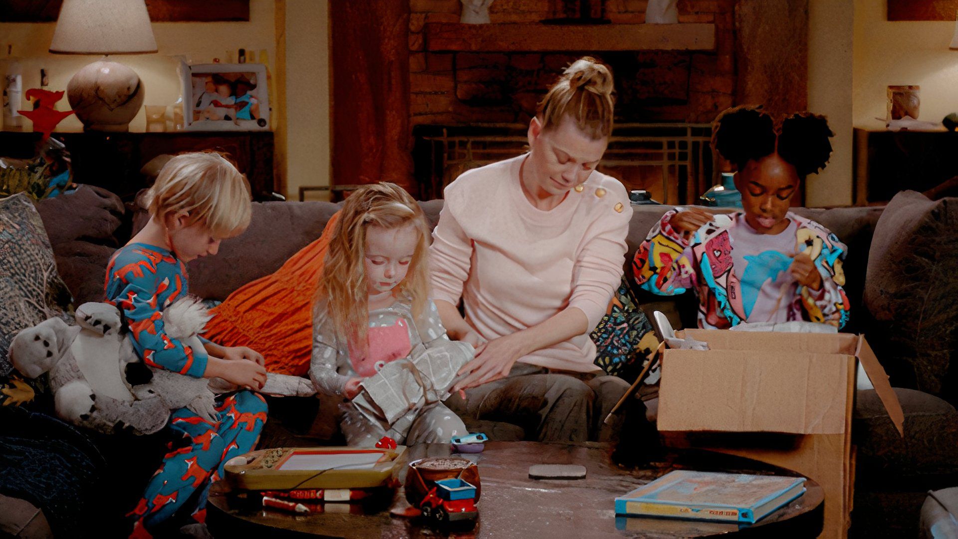 Meredith and her children in Grey's Anatomy
