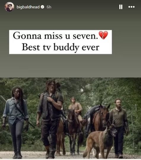 Norman Reedus tribute to Dog actor Seven on Instagram Stories