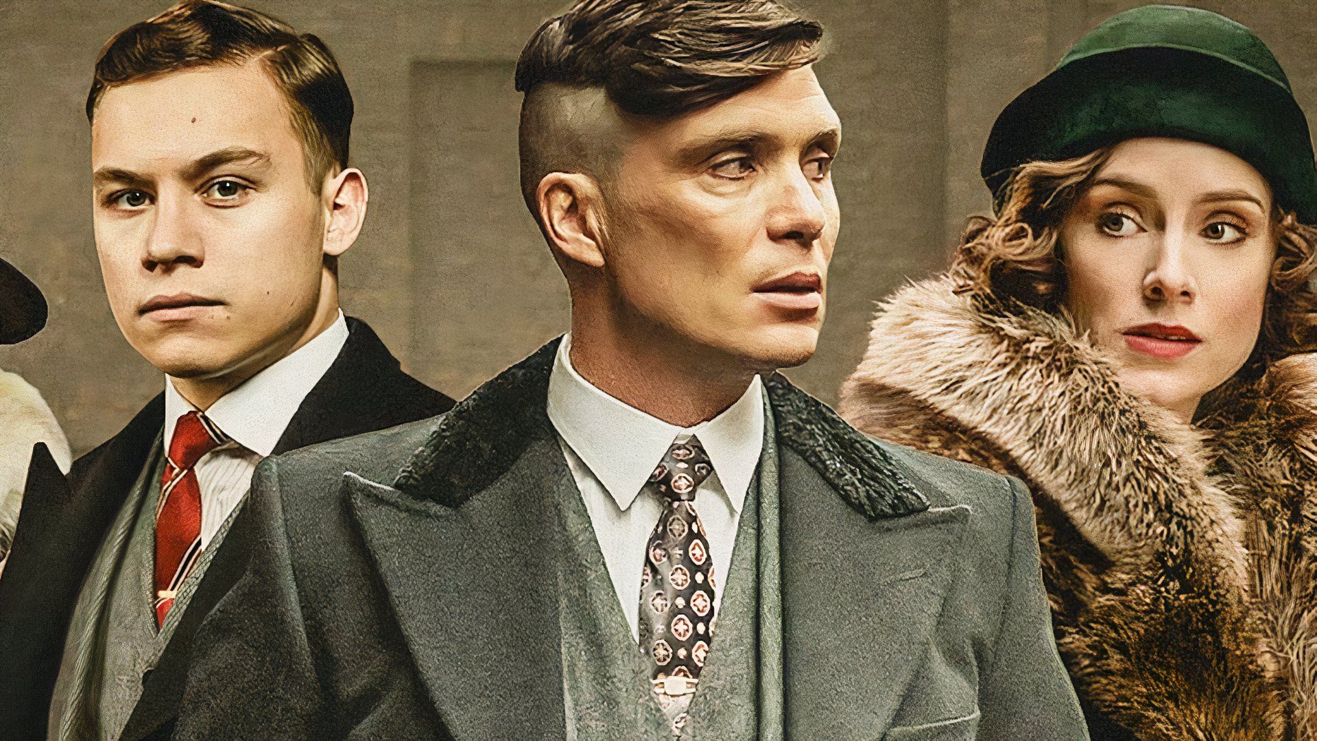 The cast of Peaky Blinders including Cillian Murphy as Tommy Shelby