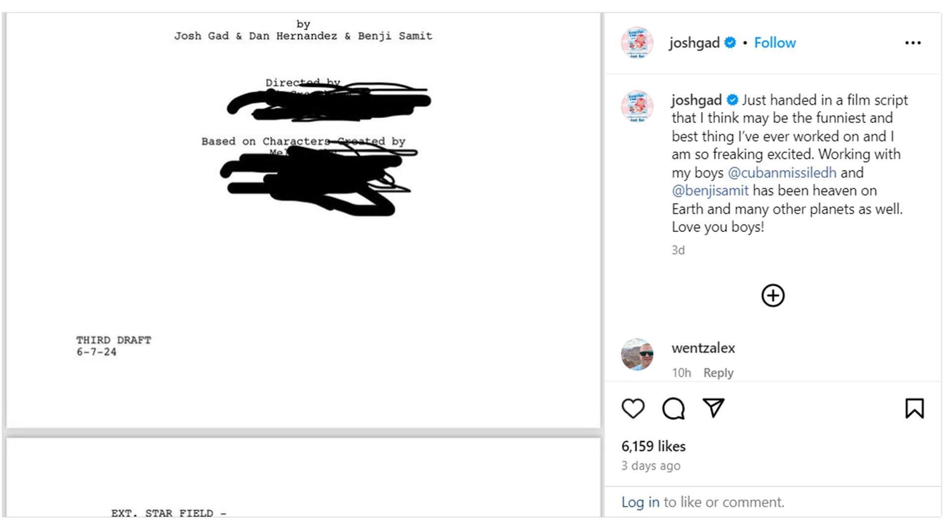 Josh Gad seemingly confirms Spaceballs 2 in social media post.