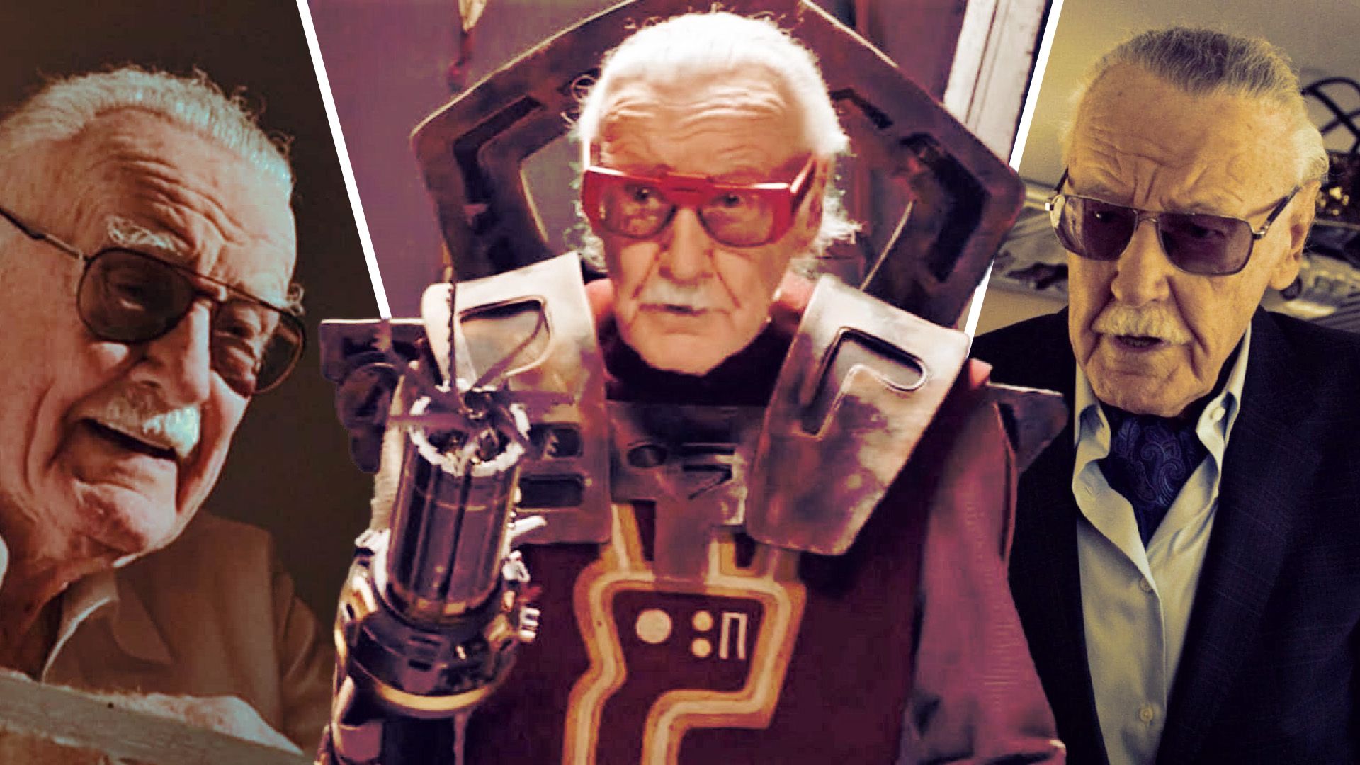 Stan Lee making various Marvel cameos in different MCU movies