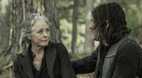 Daryl comforting Carol on The Walking Dead