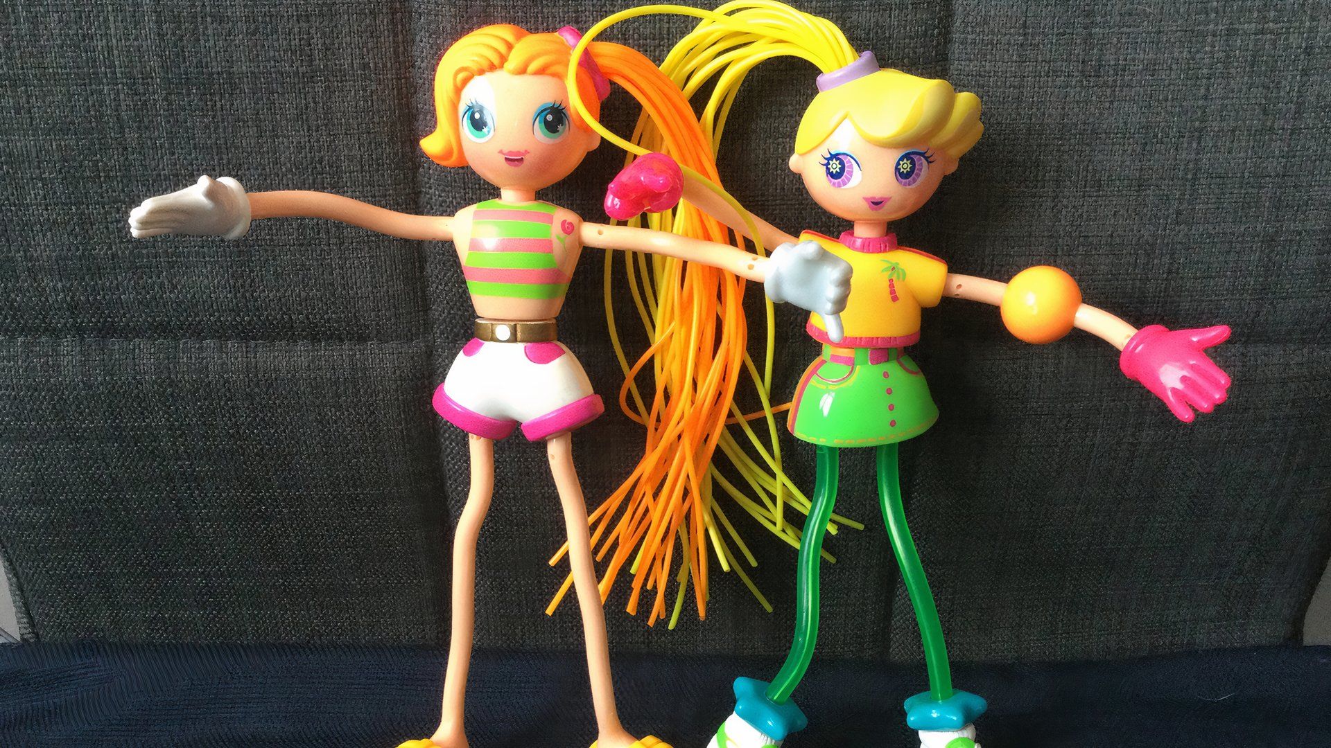 Betty Spaghetti dolls are on display.