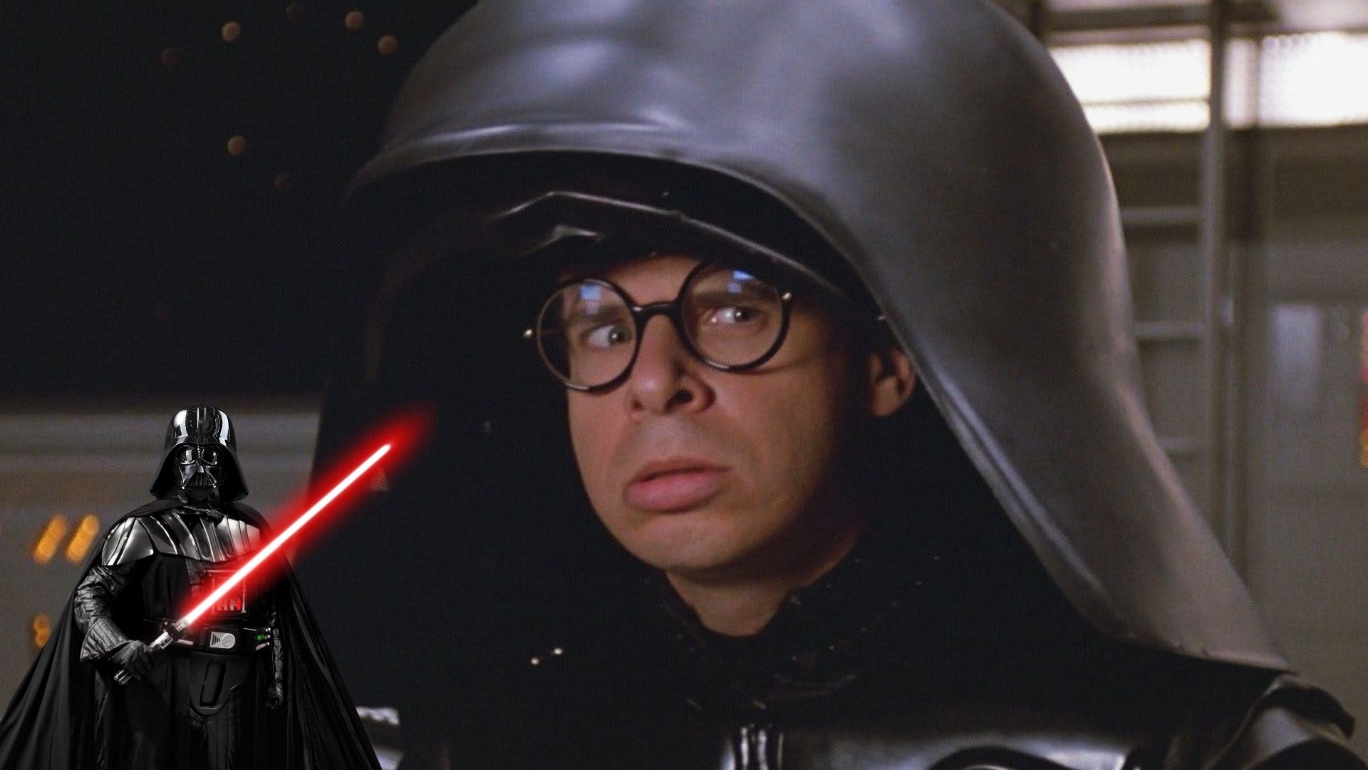 Darth Vader and dark helmet