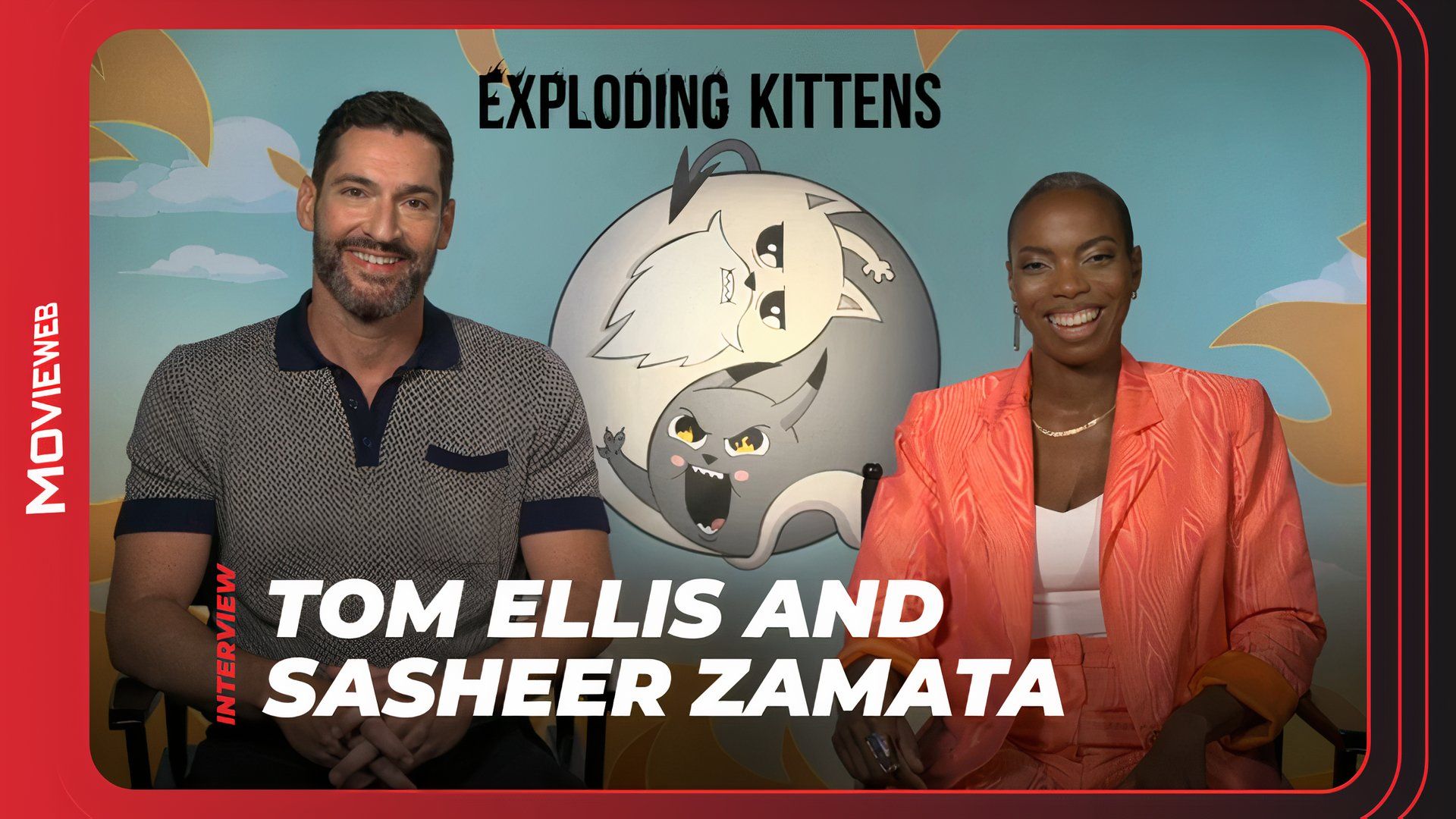 Tom Ellis and Sasheer Zamata Exploding Kittens Interview