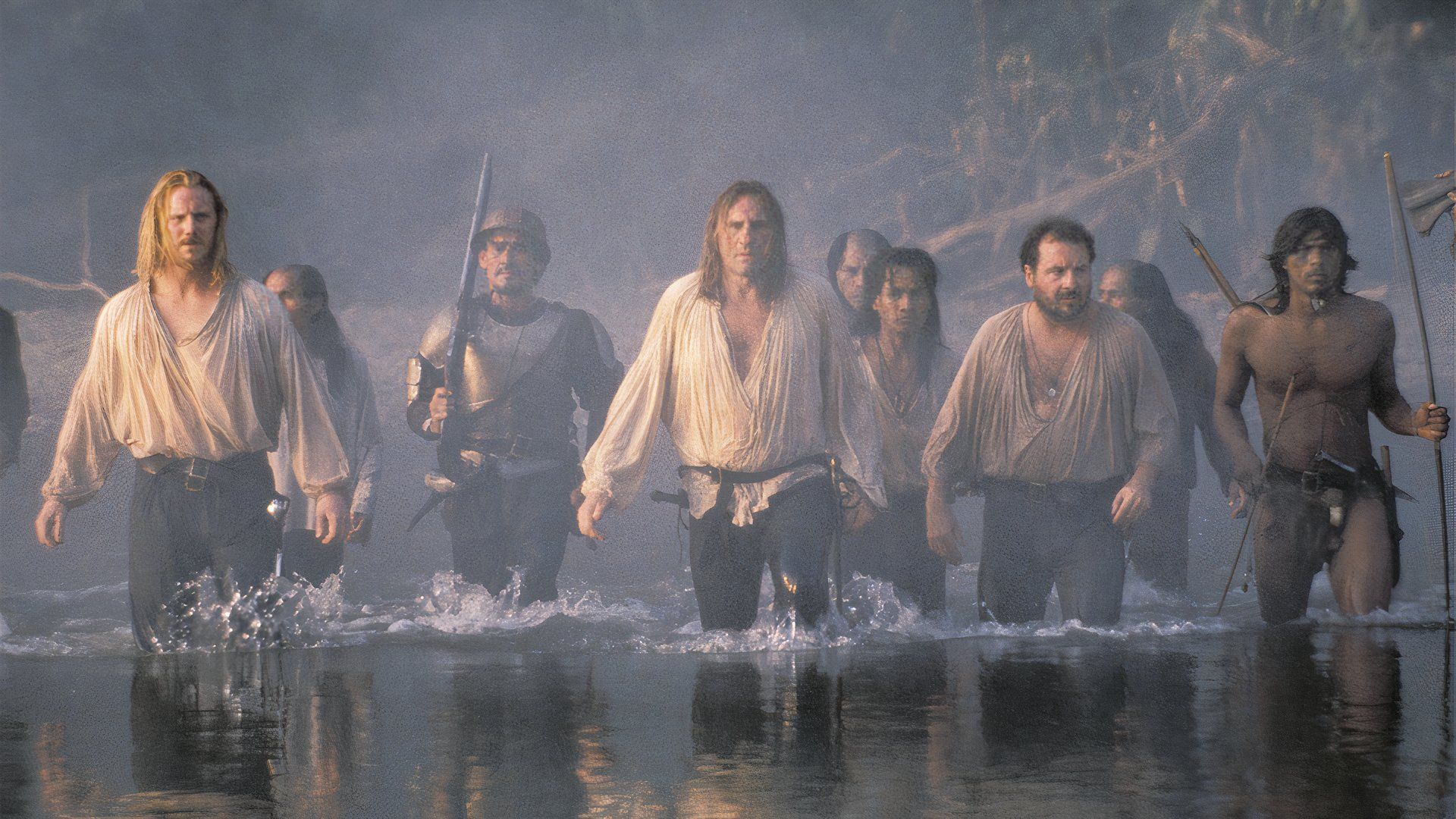 Columbus leads explorers through the swamp in 1492: The Conquest of Paradise