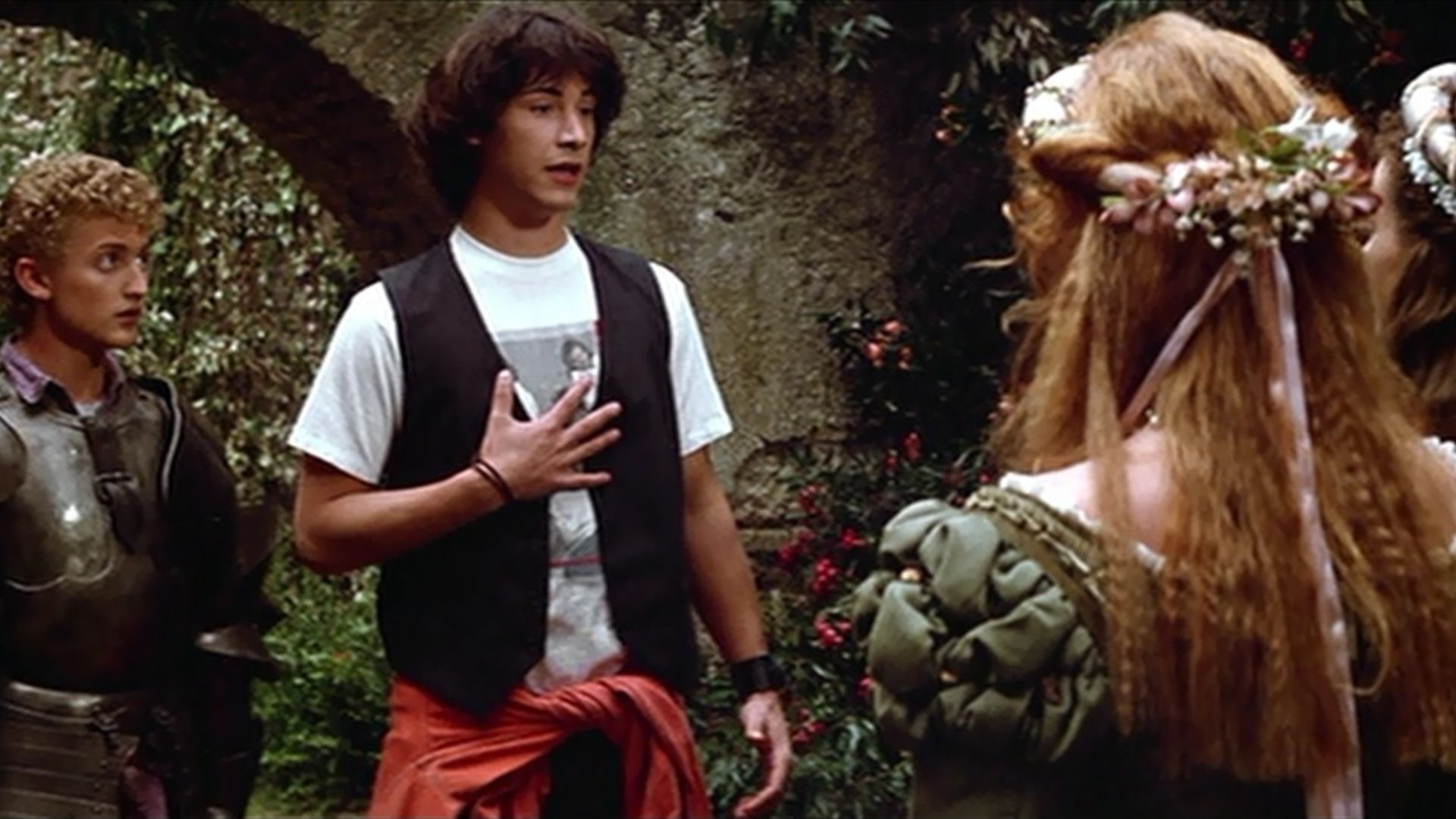 Bill and Ted's Excellent Adventure meet their fair maidens in England