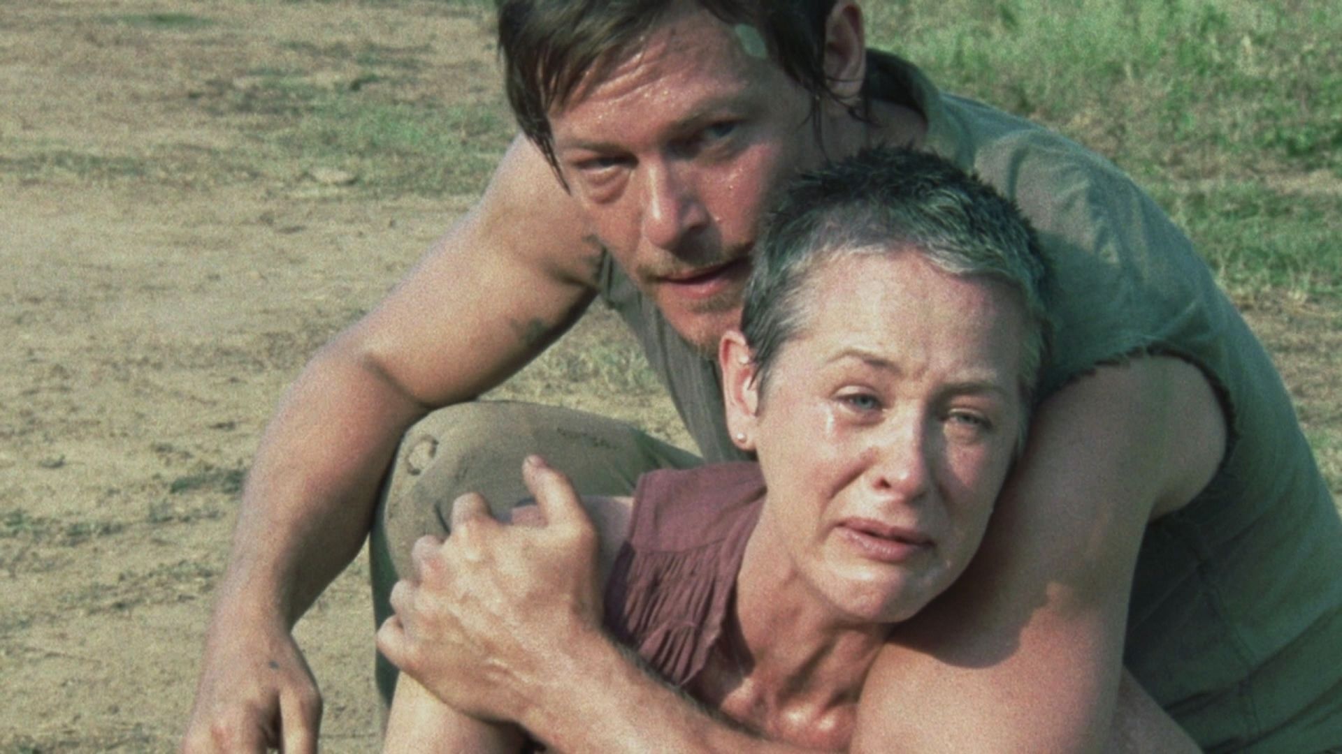 Daryl comforts Carol in The Walking Dead