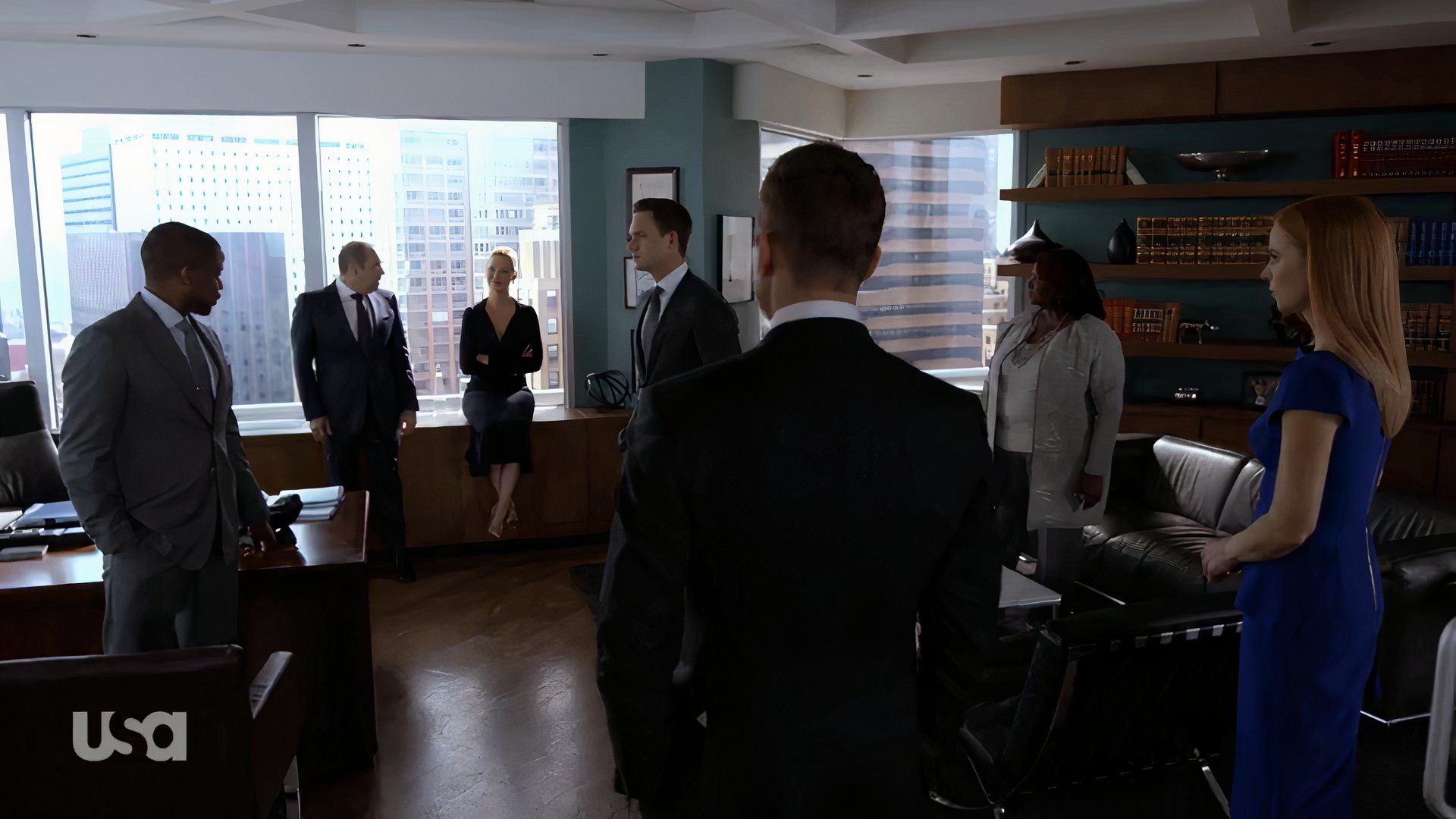 Mike Ross, Harvey Specter, Donna Paulson, Played by, Patrick J. Adams, Gabriel Macht, and Sarah Rafferty in the legal drama Suits