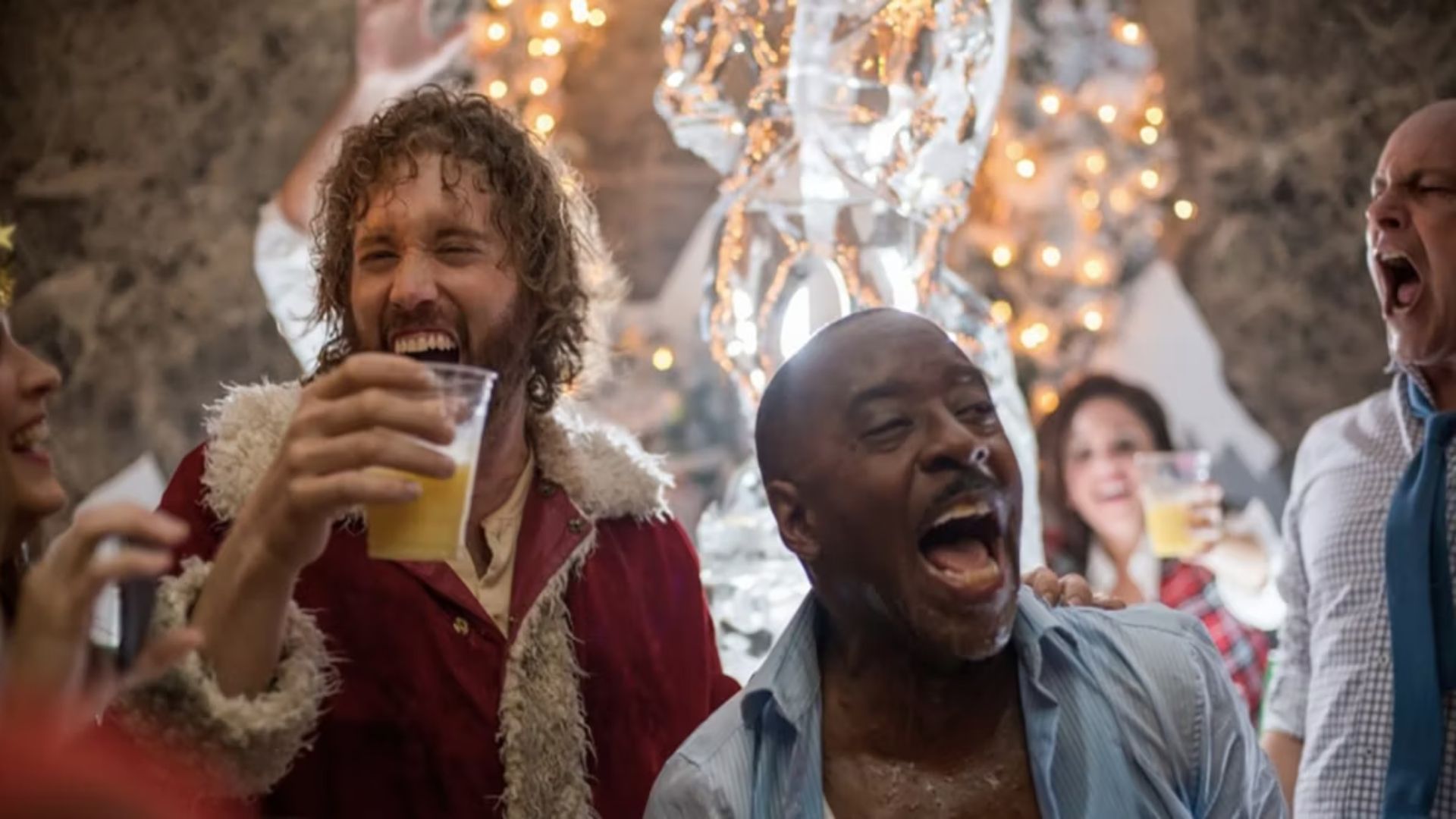 T.J. Miller as Clay and Courtney B. Vance as Walter in Office Christmas Party