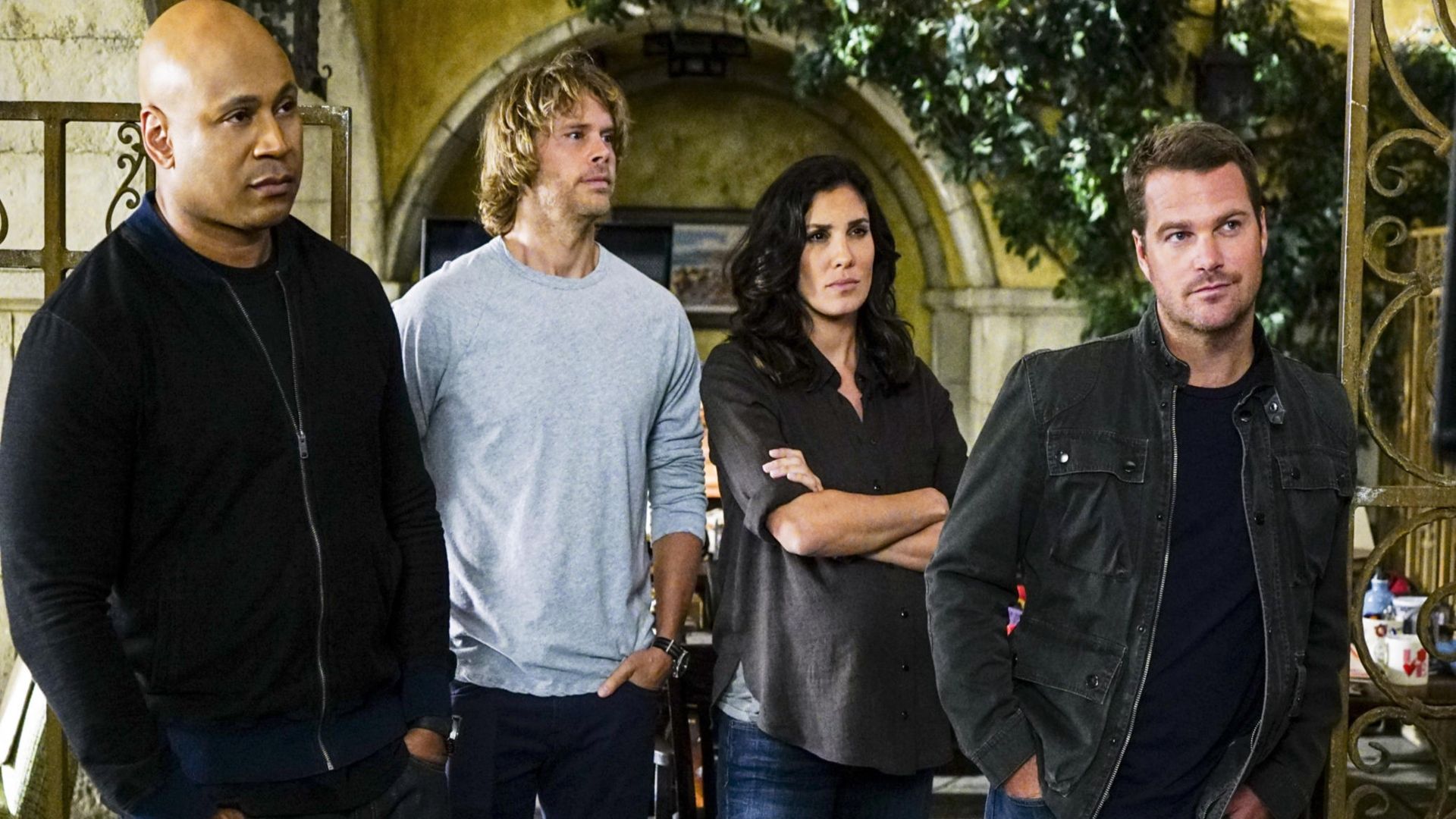 NCIS: Los Angeles Daniela Ruah, LL Cool J, Eric Christian Olsen, and Chris O' Donnell