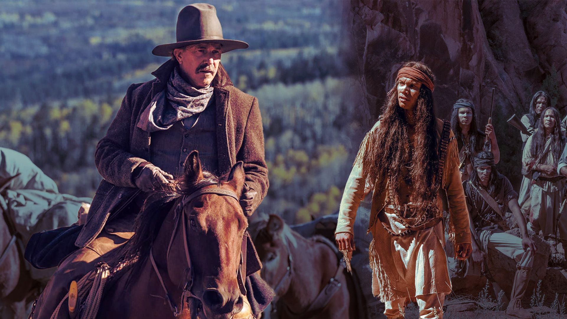 An edited image of Kevin Costner and Tatanka Means in Horizon: An American Saga